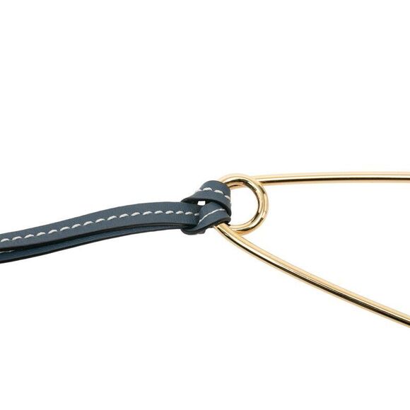 Loewe Mecano Pin Gold Navy Plated Leather Women's Loewe - Picture 3 of 5